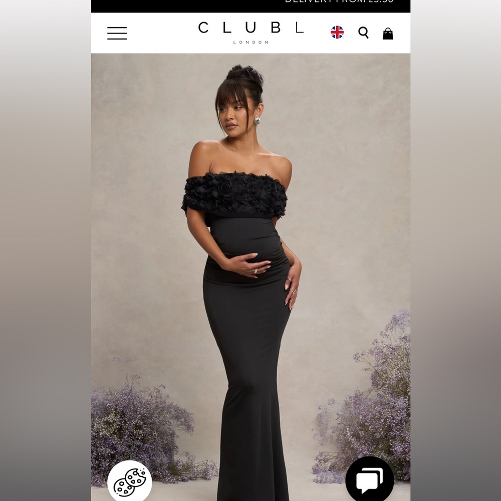 Club L maternity black tie gown size US8 - Picture 2 of 3